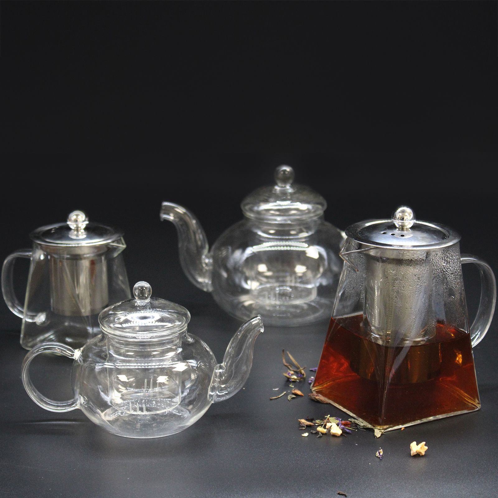 Glass Infuser Teapot - Tower Shape - 350ml - Image 3