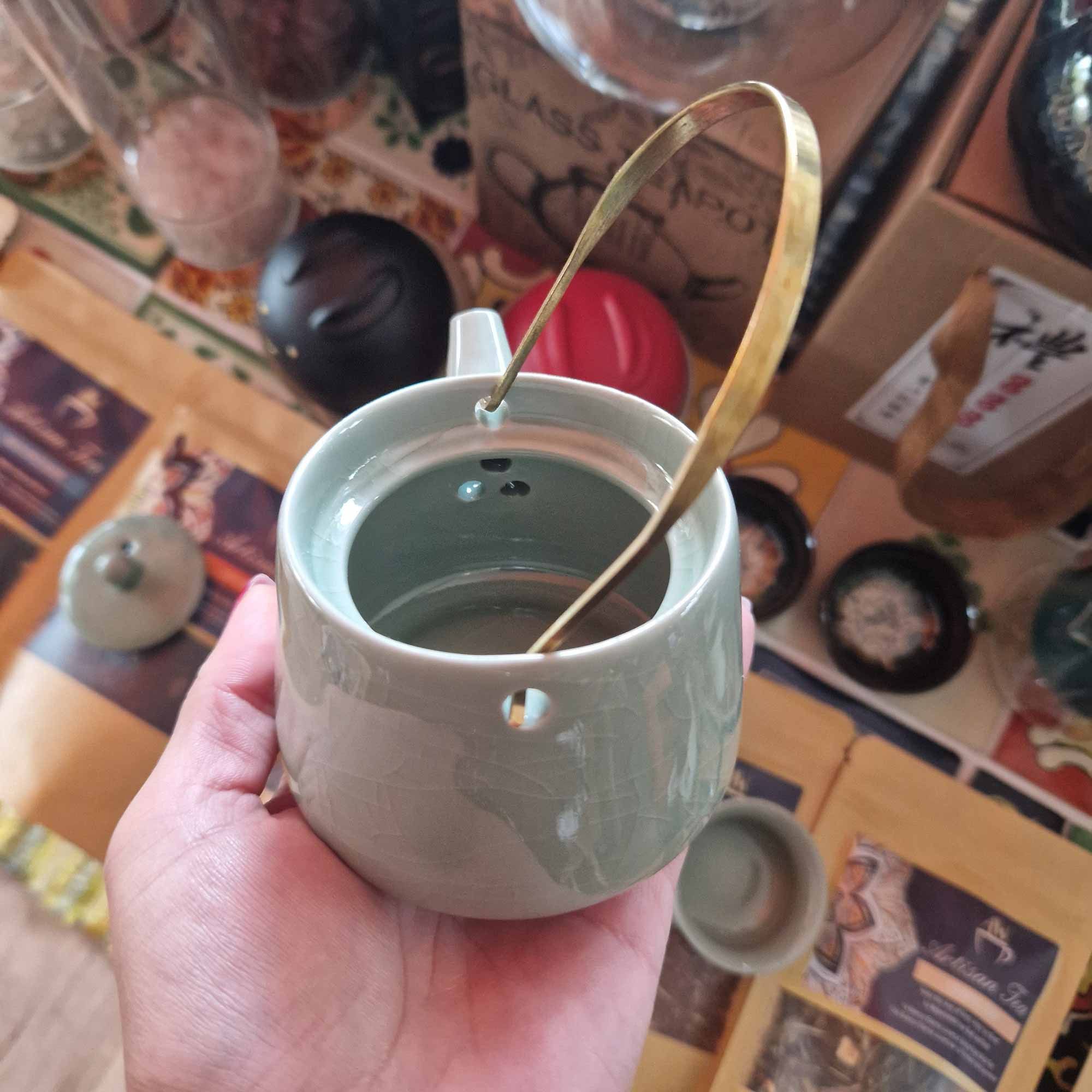 Herbal Jade Teapot Set - Pot & Two Cups - Image 6